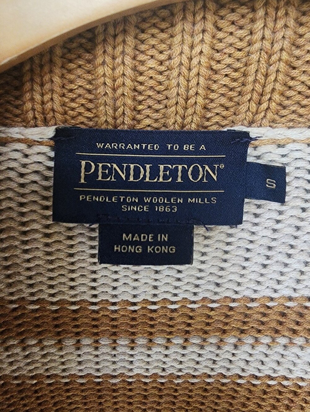Pendleton Harding Wool Blend Open Cardigan Sandshell Small - Picture 10 of 11